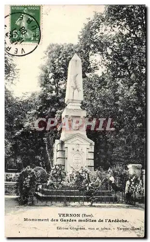 Ansichtskarte AK Vernon Monument des Gardes mobiles de l&#39Ardeche