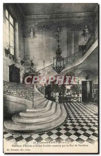 Cartes postales Chateau d'Anet Vestibule d'entree et grand escalier construit par le duc de Vendome