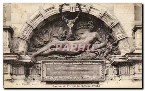 Cartes postales Anet Fronton du portail du Chateau Cerf