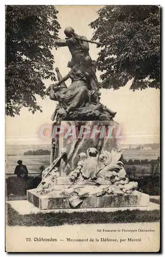 Cartes postales Chateaudun Monument de la defense par Mercie