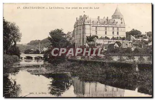 Ansichtskarte AK Chateaudun Le chateau vue prise en aval du Loir