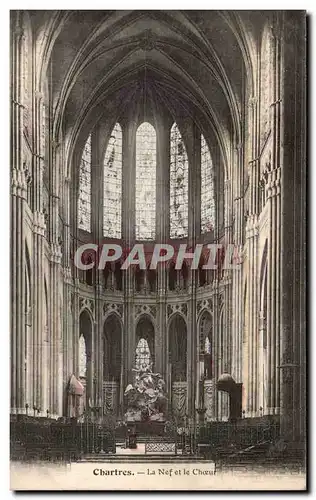 Cartes postales Chartres La nef et le choeur