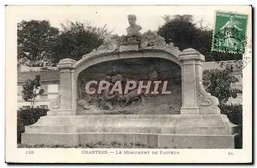 Cartes postales Chartres Monument de Pasteur