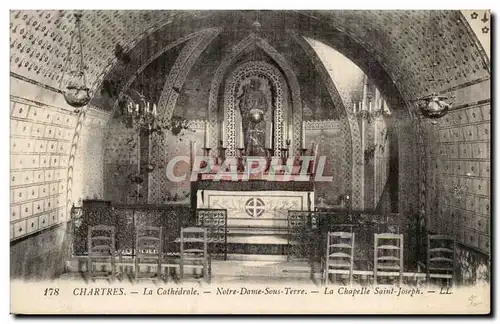 Cartes postales Chartres La cathedrale Notre Dame sous terre La chapelle Saint Joseph