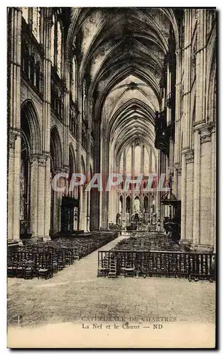 Cartes postales Chartres La nef et le choeur