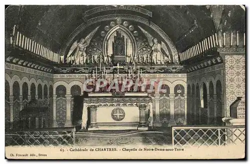 Cartes postales Chartres Cathedrale Chapelle de Notre Dame sous terre