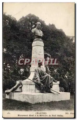 Cartes postales Chartres Monument eleve a la memoire de Noel Ballay