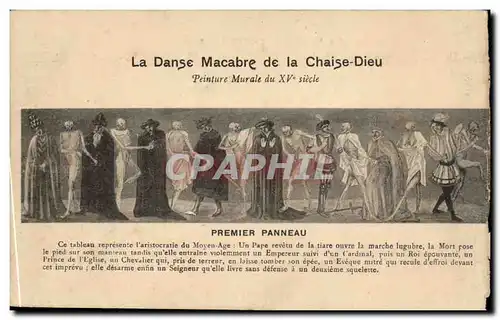 Ansichtskarte AK La Chaise Dieu Premier Panneau L&#39aristocratie Danse macabre