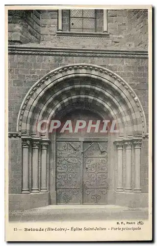 Cartes postales Brioude Eglise St Julien Porte principale