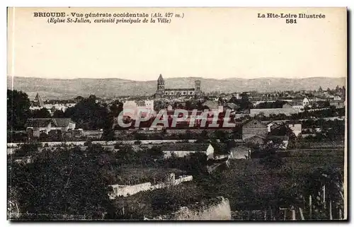 Cartes postales Brioude Vue generale occidentale Eglise St Julien