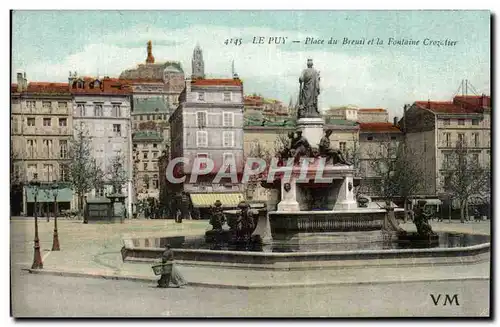 Ansichtskarte AK Le Puy Place du Breuil et la fontaine Crozatier