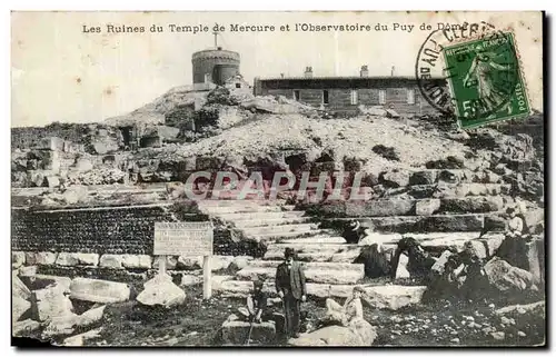 Cartes postales Les ruines du temple de Mercure et l'observatoire du Puy de Dome