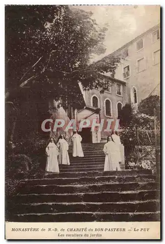 Cartes postales Le Puy Monastere de ND de Charite du Bon Pasteur Les escaliers du jardin