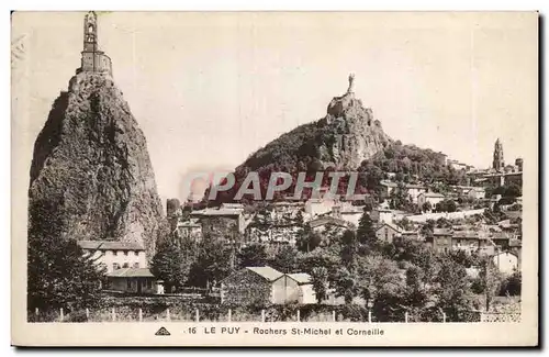 Cartes postales Le Puy en Velay Rochers St Michel et Corneille