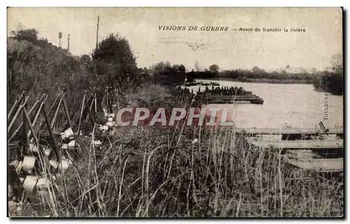 Cartes postales Visions de guerre Avant de franchir la riviere Militaria