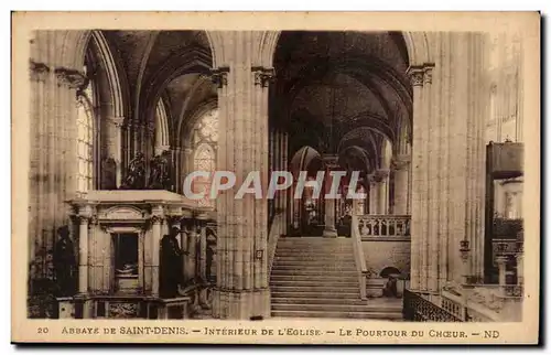 Ansichtskarte AK Abbaye de Saint Denis Interieur de l&#39eglise Le pourtour du choeur