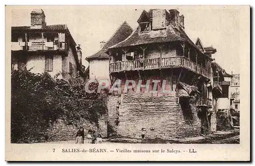 Cartes postales Salies de Bearn Vieilles maisons sur le Saleys