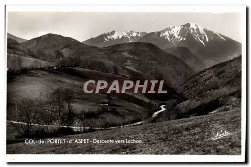 Cartes postales Col de Portet d&#39Aspet Descente vers Luchon