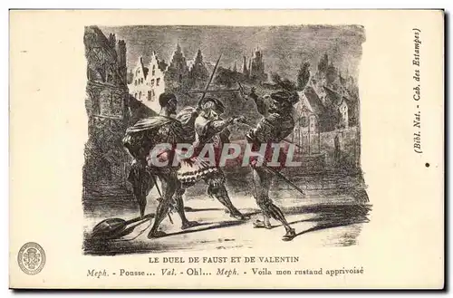 Cartes postales Fantaisie Le duel de Faust et de Valentin