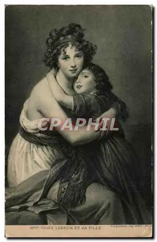 Cartes postales Fantaisie Mlle Vigee Lebrun et sa fille