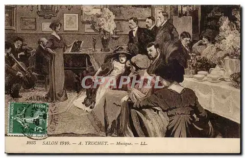 Cartes postales Fantaisie Salon 1910 truchet Musique