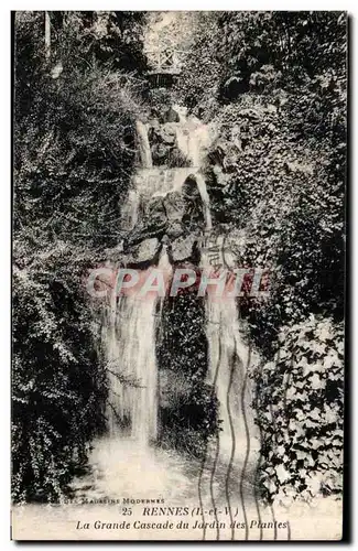 Cartes postales Rennes La grande cascade du jardin des plantes