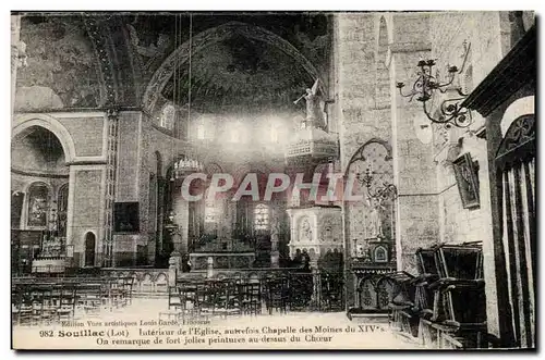 Cartes postales Souillac Interieur de l'eglise autrefois Chapelle des moines