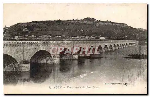 Cartes postales Agen Vue generale du pont canal
