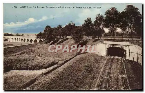 Cartes postales moderne Agen La ligne Bordeaux Sete et le pont canal