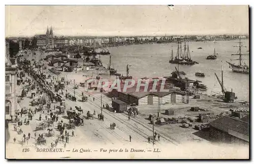 Cartes postales Bordeaux Les quais Vue prise de la Douane