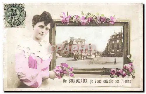 Cartes postales Bordeaux Je vois envoie ces fleurs Femme