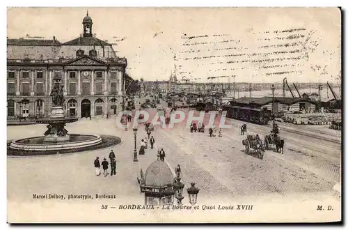 Bordeaux - La Bourse et Quai Louis XVIII - Ansichtskarte AK