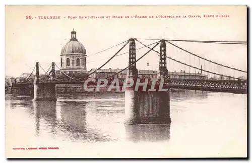 Toulouse - Pont Saint Pierre et dome de l&#39eglise de l&#39hospice de la Grave eleve en 1639 - Cartes postales