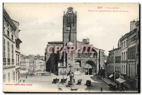 Toulouse - Place et Cathedrale Saint Etienne - Ansichtskarte AK