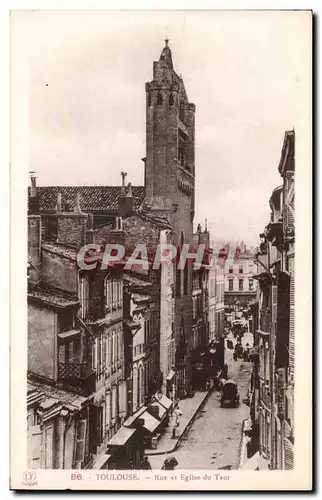 Cartes postales Toulouse Rue et eglise du Taur