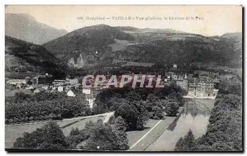 Cartes postales Vizille Vue generale le chateau et le parc