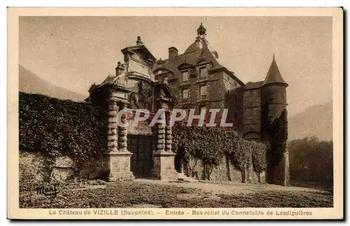 Cartes postales Vizille Le chateau Entree Bas relief du connetable de Lesdeguieres