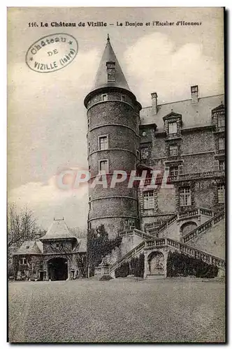 Cartes postales Vizille Le chateau Le donjon et l&#39escalier d&#39honneur