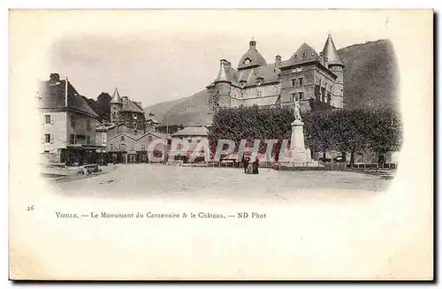 Cartes postales Vizille Le monument du centenaire et le chateau