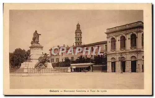 Cahors - Monument Gambetta et Tour du Lycee - Cartes postales
