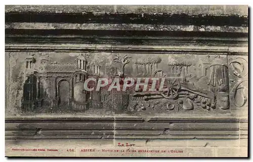 Assier - L'Eglise Motif de la frise exterieure de l'eglise Canon - Cartes postales