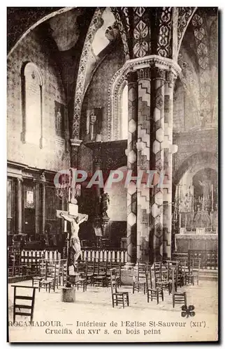 Cartes postales Rocamadour Interieur de l&#39eglise St Sauveur Crucifix du 14eme en bois peint