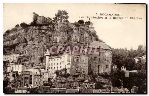 Ansichtskarte AK Rocamadour Les sanctuaires et le rocher du chateau