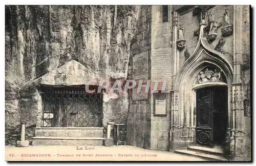 Rocamadour - Tombeau de Saint Amadour - Entree de l'Eglise - Cartes postales