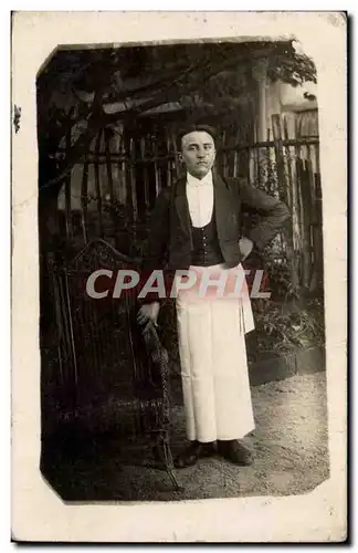 CARTE PHOTO Fantaisie - Hommes - Man in napron - Cartes postales