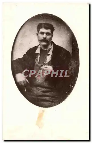 CARTE PHOTO Fantaisie - Hommes - man in vignette- Ansichtskarte AK