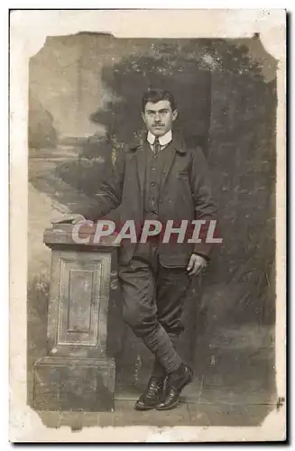 CARTE PHOTO Fantaisie - Hommes - young man - Ansichtskarte AK