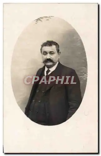 CARTE PHOTO Fantaisie - Hommes - man in vignette - Cartes postales