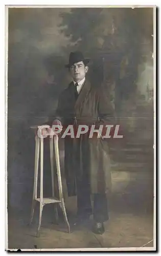 CARTE PHOTO Fantaisie - Hommes - young man wearing hat - Ansichtskarte AK