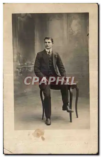 CARTE PHOTO Alais Gard Fantaisie - Hommes - young man - Ansichtskarte AK